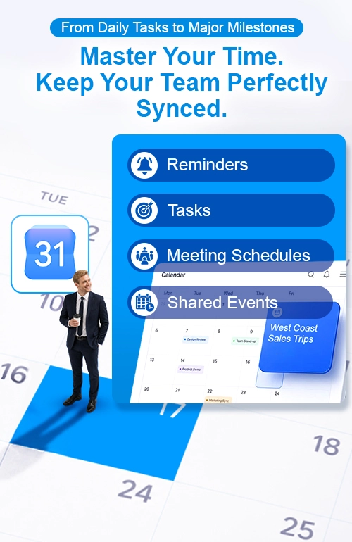 Ahsay Google Calendar backup secures user's tasks to major milestones : backup reminders, tasks, meeting schedules, shared events