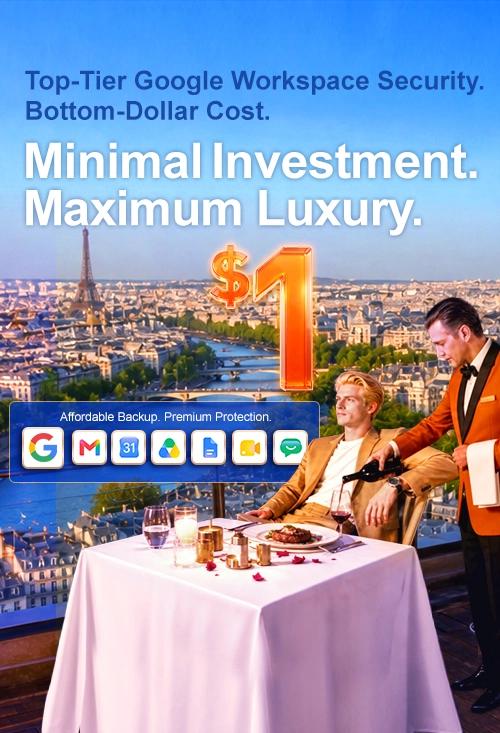 Ahsay's customers enjoy a VIP-level premium Google Workspace backup service with a minimum investment of just $1 per month.