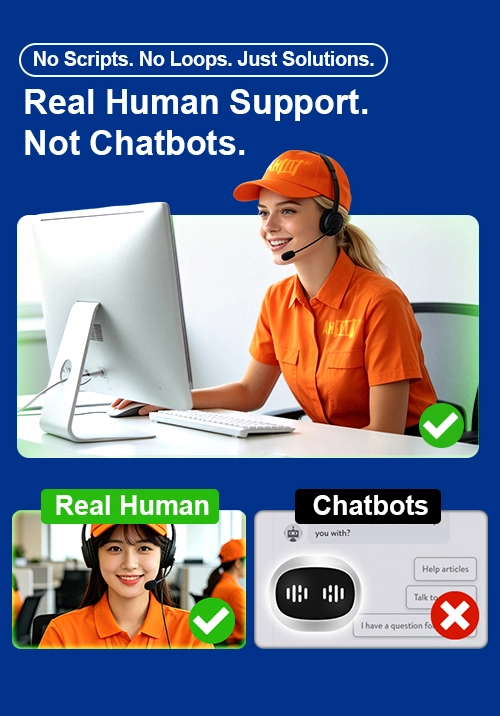 Comparison of Ahsay support, staffed by real human support agents verses other providers that rely on chatbots