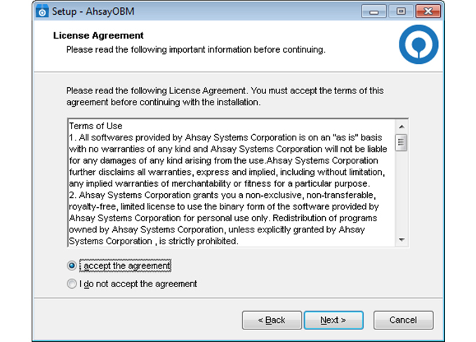 Install Ahsay to Windows