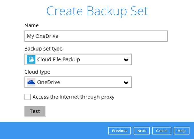 How to create a OneDrive cloud file backup