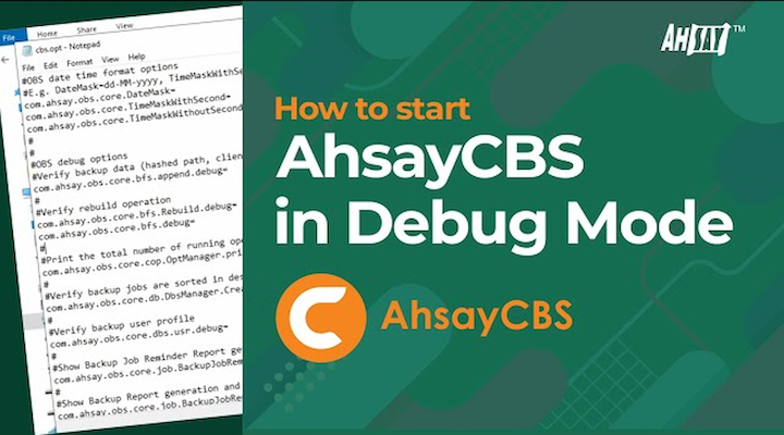 How to start AhsayCBS in debug mode?