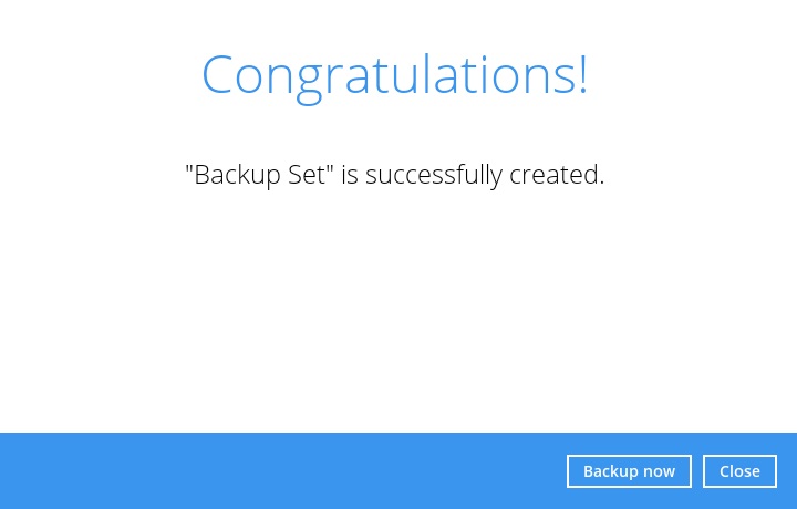 Backup Set Created