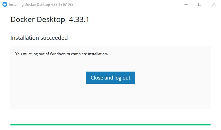 Docker Desktop Installation Complete