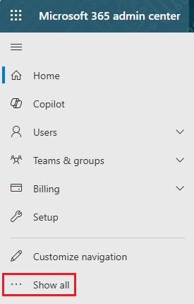 M365 admin center