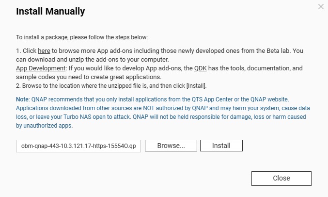 QNAP Install Manually