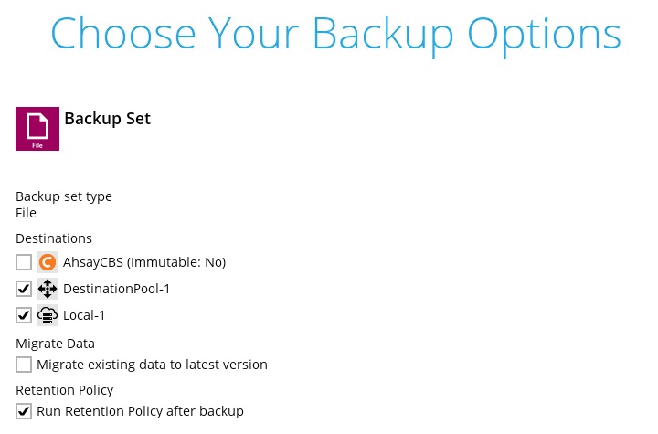 Backup Options