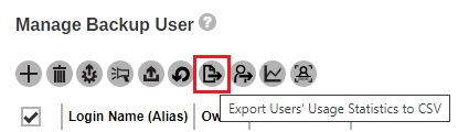 Export Users' Usage Statistics to CSV button