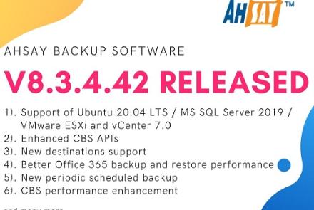 New Ahsay v8.3.4.42 Released 