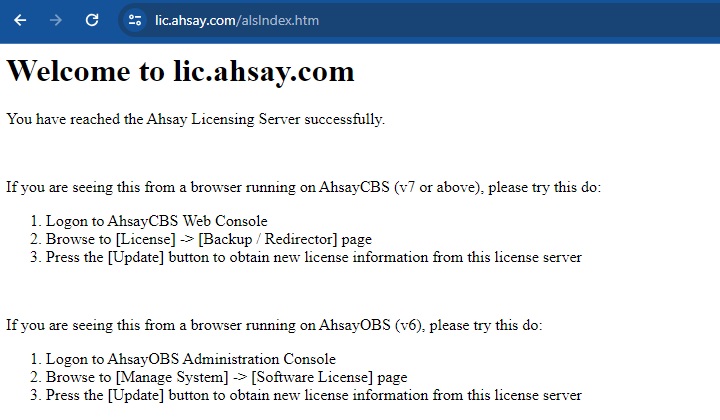 Ahsay License Server