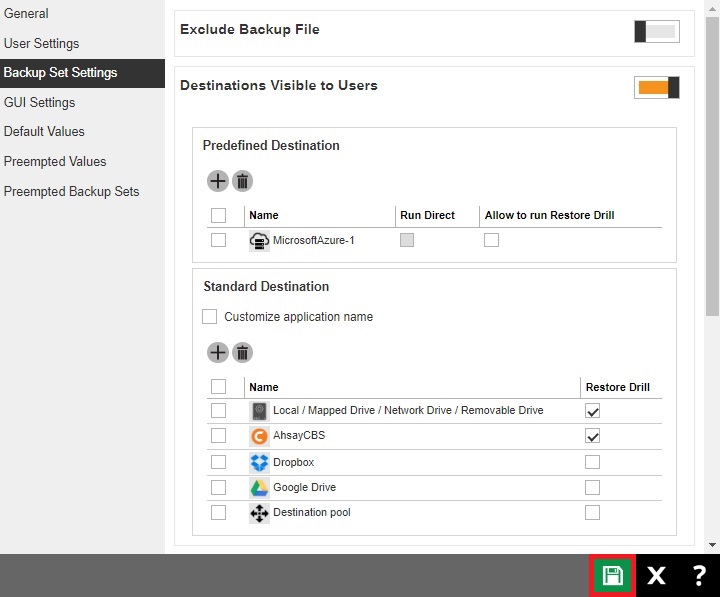 Predefined Destination