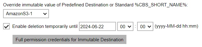 Immutable Predefined Destination