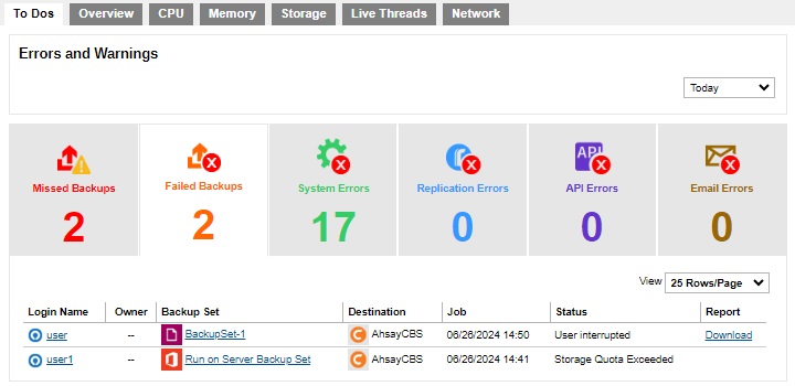 Failed Backups