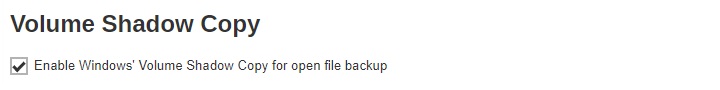 Volume Shadow Copy Settings