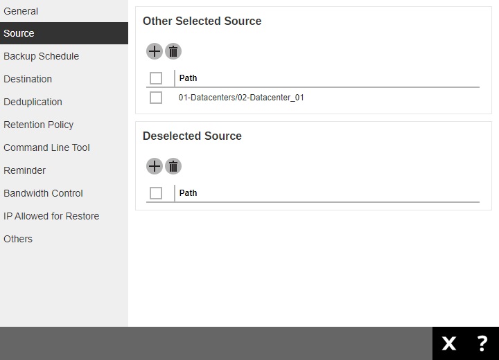 Example of a VMware Backup Set