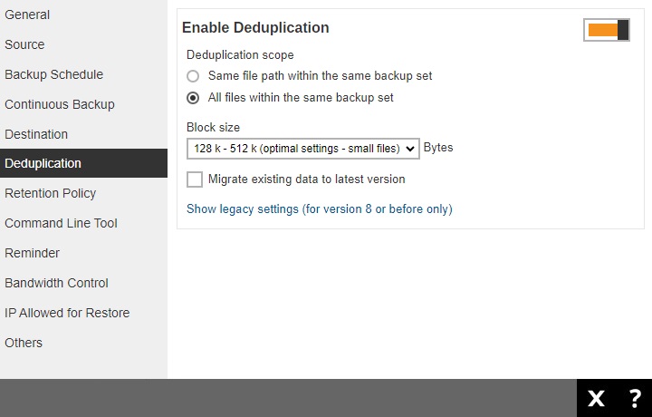 Deduplication