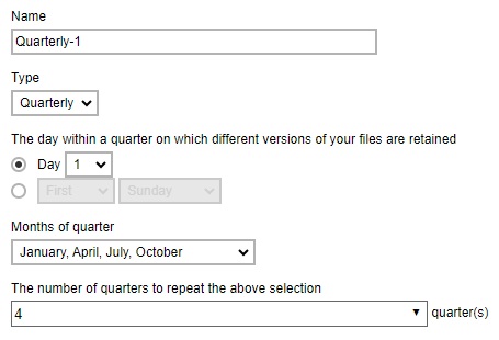 Quarterly Advanced Retention Policy