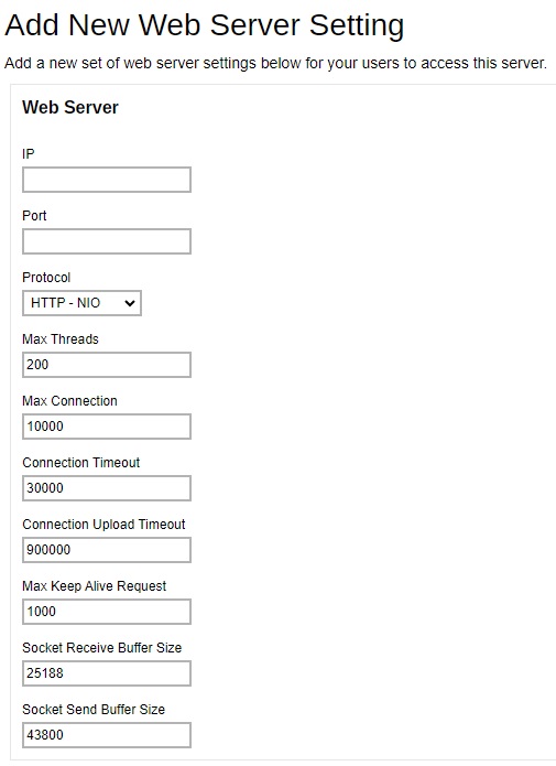 Web Server Setting