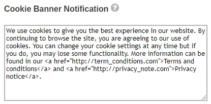 Cookie Banner Notification