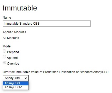 Set up Immutable Destination