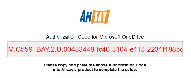 Authorization Code for Microsoft OneDrive