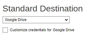 Google Drive Customized Standard Destination