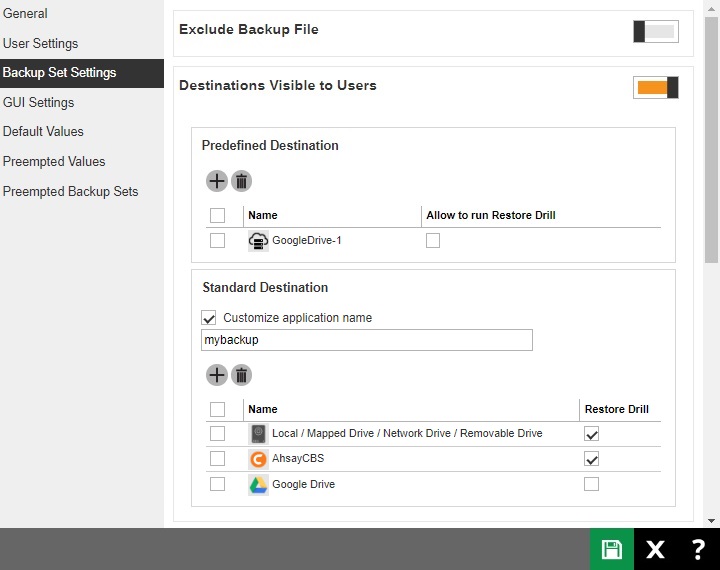 Customized Storage in Predefined Destination