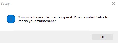 Maintenance License Expired Notification