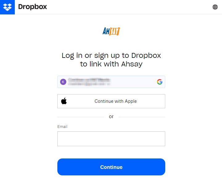 Dropbox Login Page