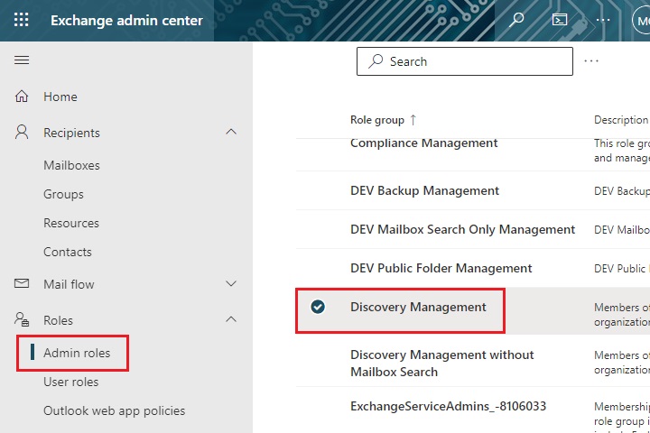 Exchange Admin Center