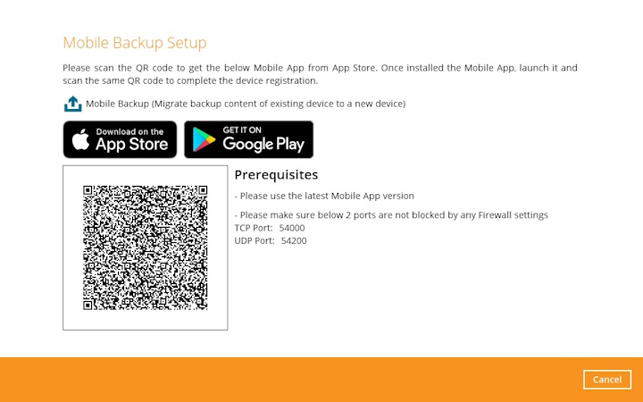 Migrate backup content