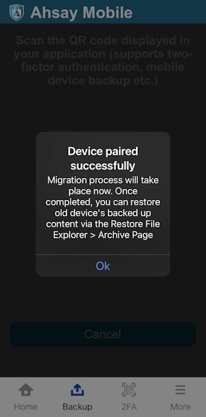 Migrate backup content