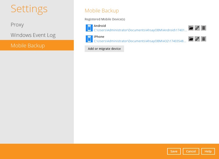 Migrate backup content