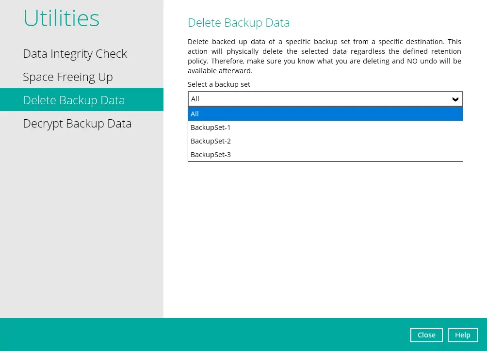 Delete Backup Data