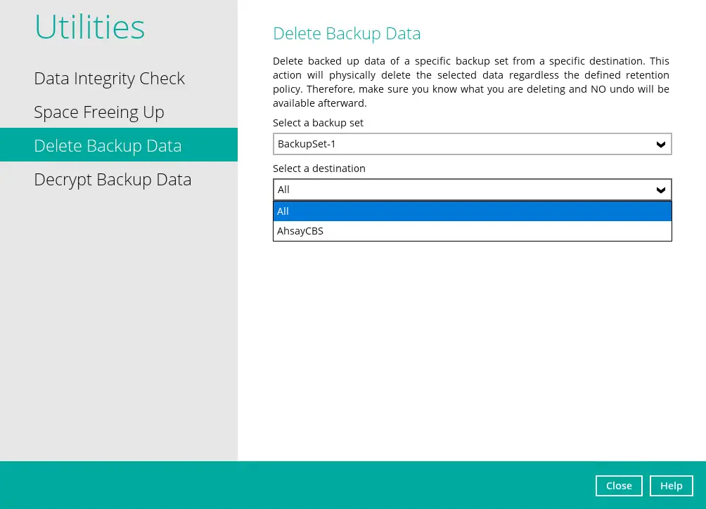 Delete Backup Data