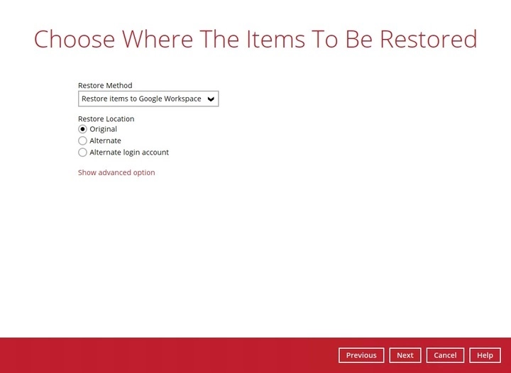 Restore Location