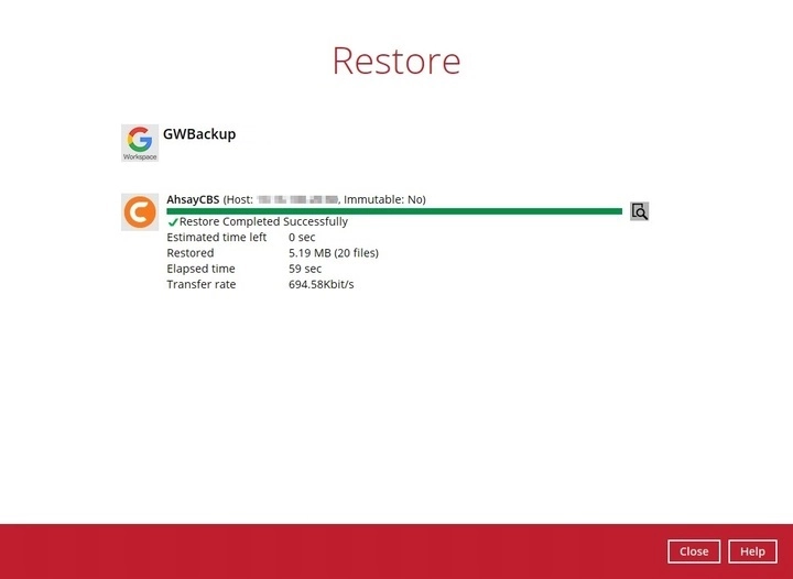 Restore Complete