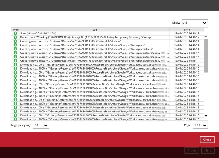 Restore Logs