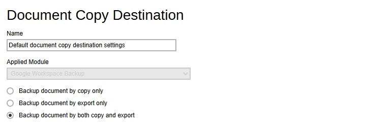 Document Copy Destination Default Value