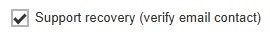 Support recovery checkbox
