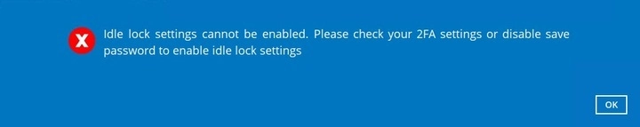 Idle Lock Settings message