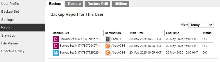 Backup Report