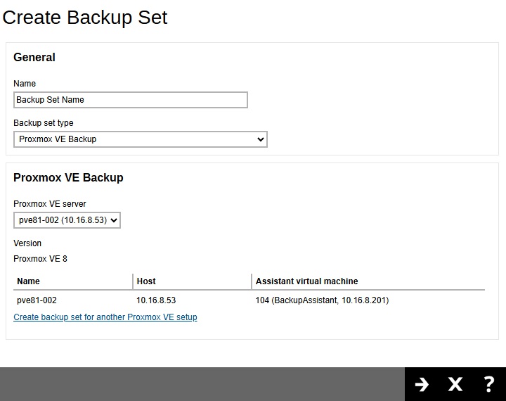 Proxmox Backup Set