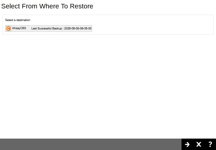 Select From Where To Restore