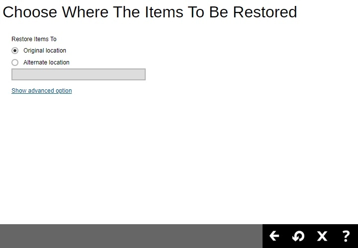 Restore Items to Original Location