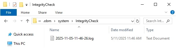 Data Integrity Check Logs in Windows