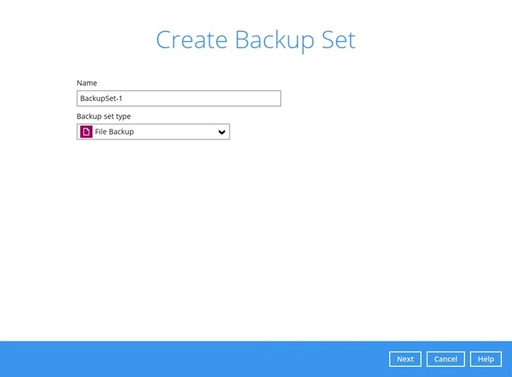 Create Backup Set