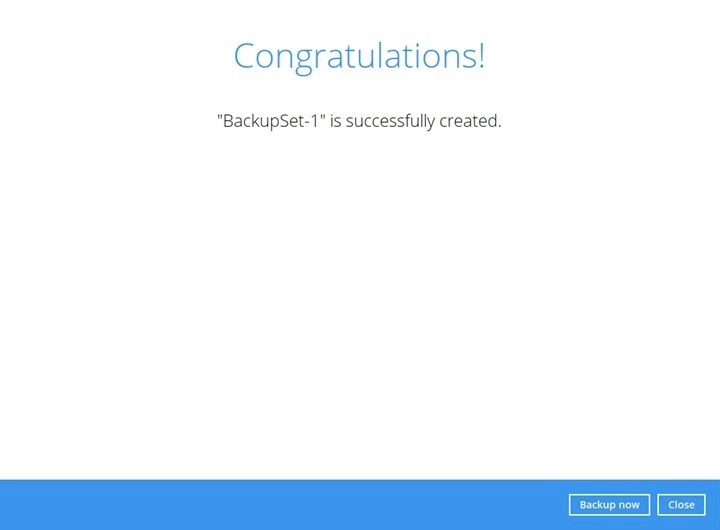Backup Set Created