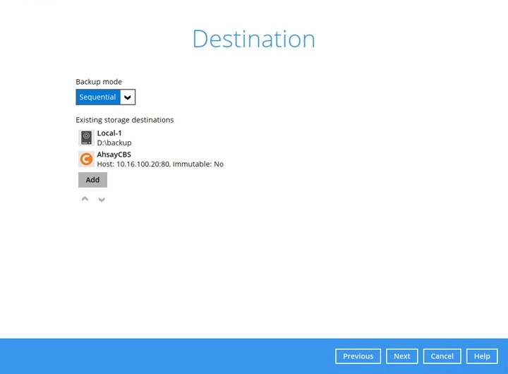 Storage Destinations
