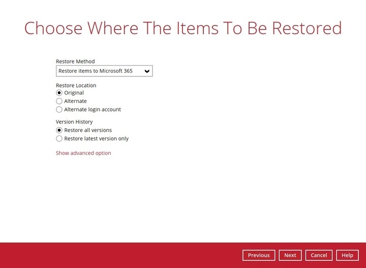Restore Location